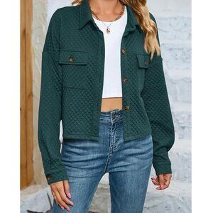 Women’s Zesica Fall Shacket – Diamond Quilted Button Down Jacket – L ~ NWT